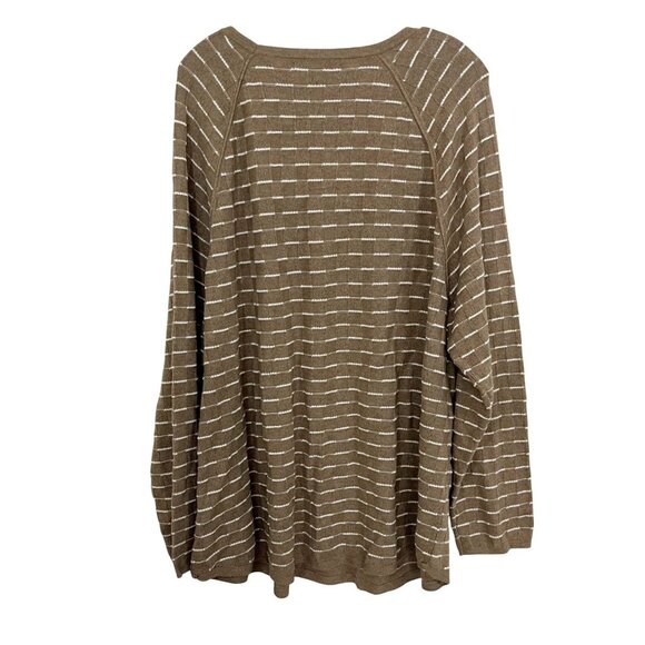 NEW Karen Scott Brown & White Geometric Knit Pullover Sweater - Size 3X - Picture 2 of 8